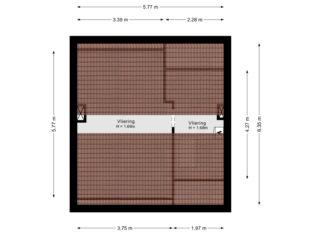 View floorplan of Vliering of Cabralstraat 19