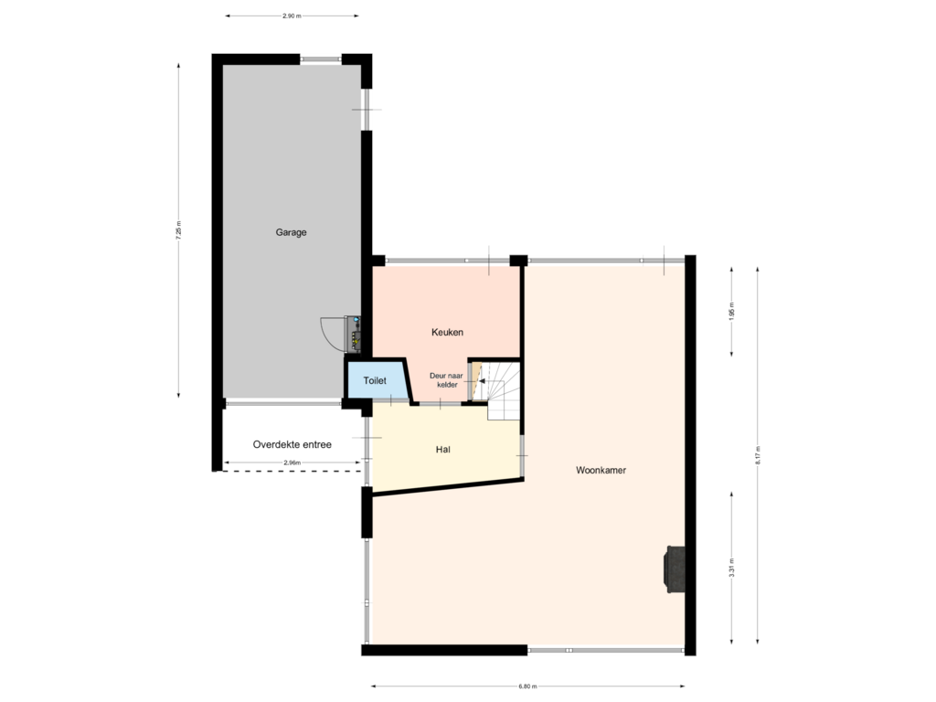 Bekijk plattegrond van Begane grond van de Bazelstraat 7