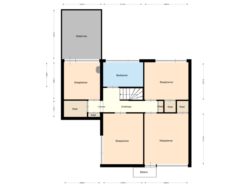 Bekijk plattegrond van Eerste verdieping van de Bazelstraat 7