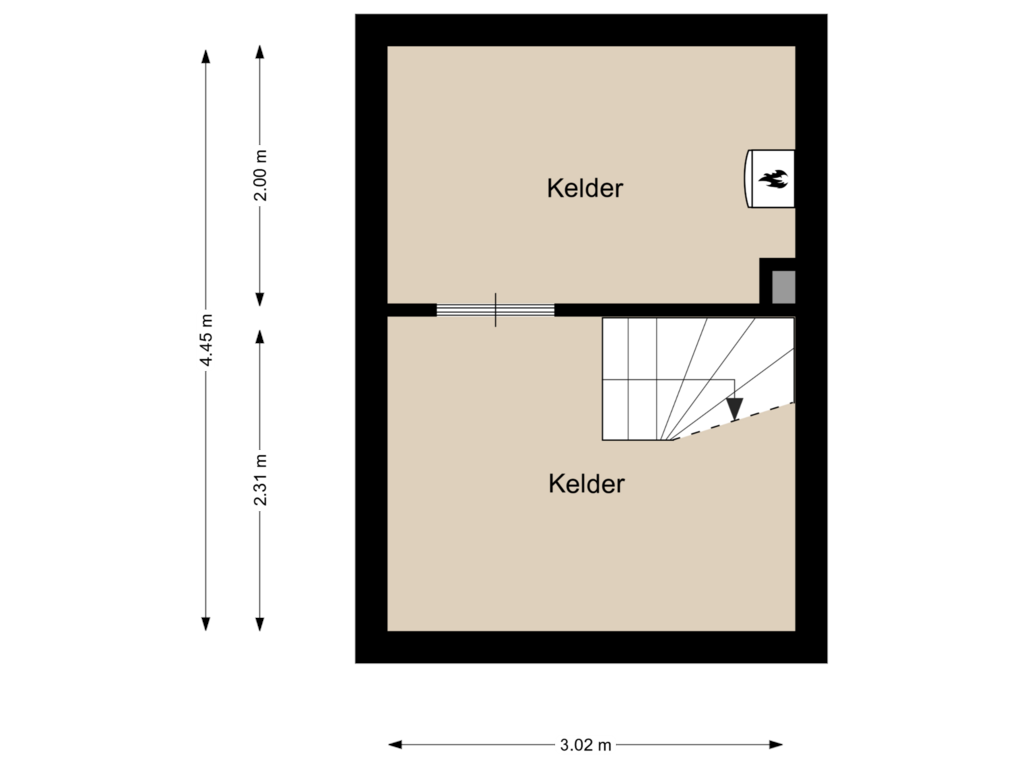 Bekijk plattegrond van Kelder van de Bazelstraat 7