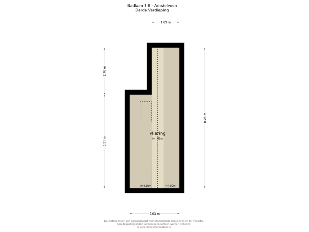 View floorplan of DERDE VERDIEPING of Badlaan 1-B