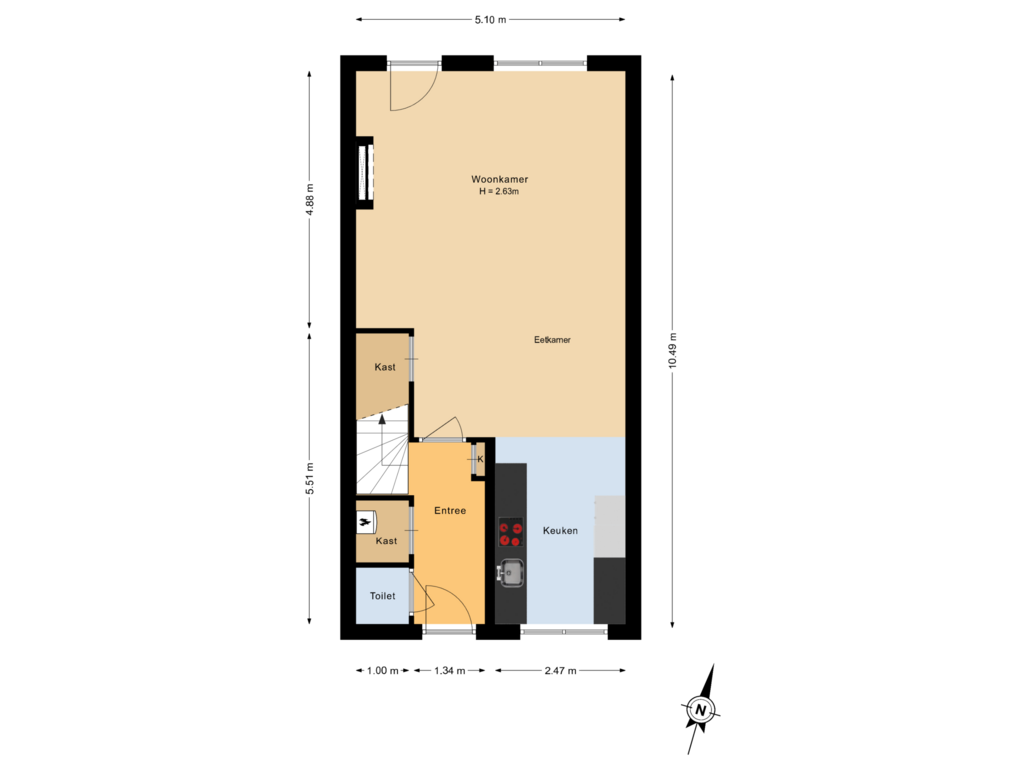 Bekijk plattegrond van Begane grond van Schipperstraat 213