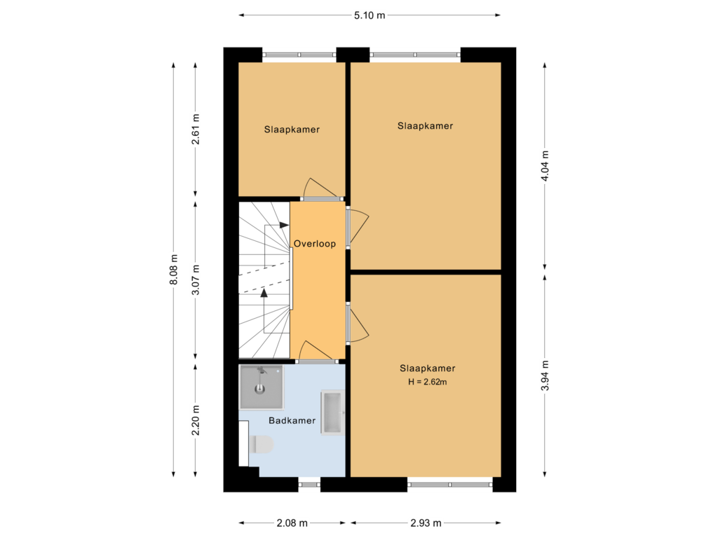 Bekijk plattegrond van Eerste verdieping van Schipperstraat 213