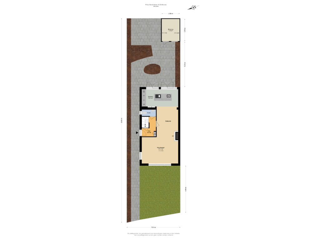 View floorplan of Situatie of Prins Hendriklaan 42