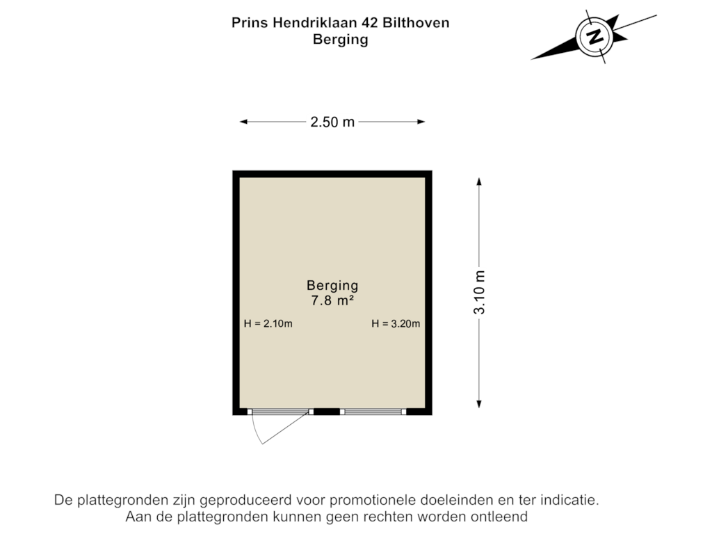 View floorplan of Berging of Prins Hendriklaan 42