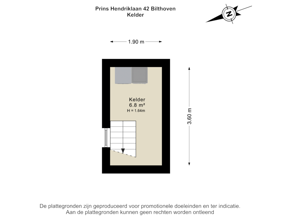 View floorplan of Kelder of Prins Hendriklaan 42