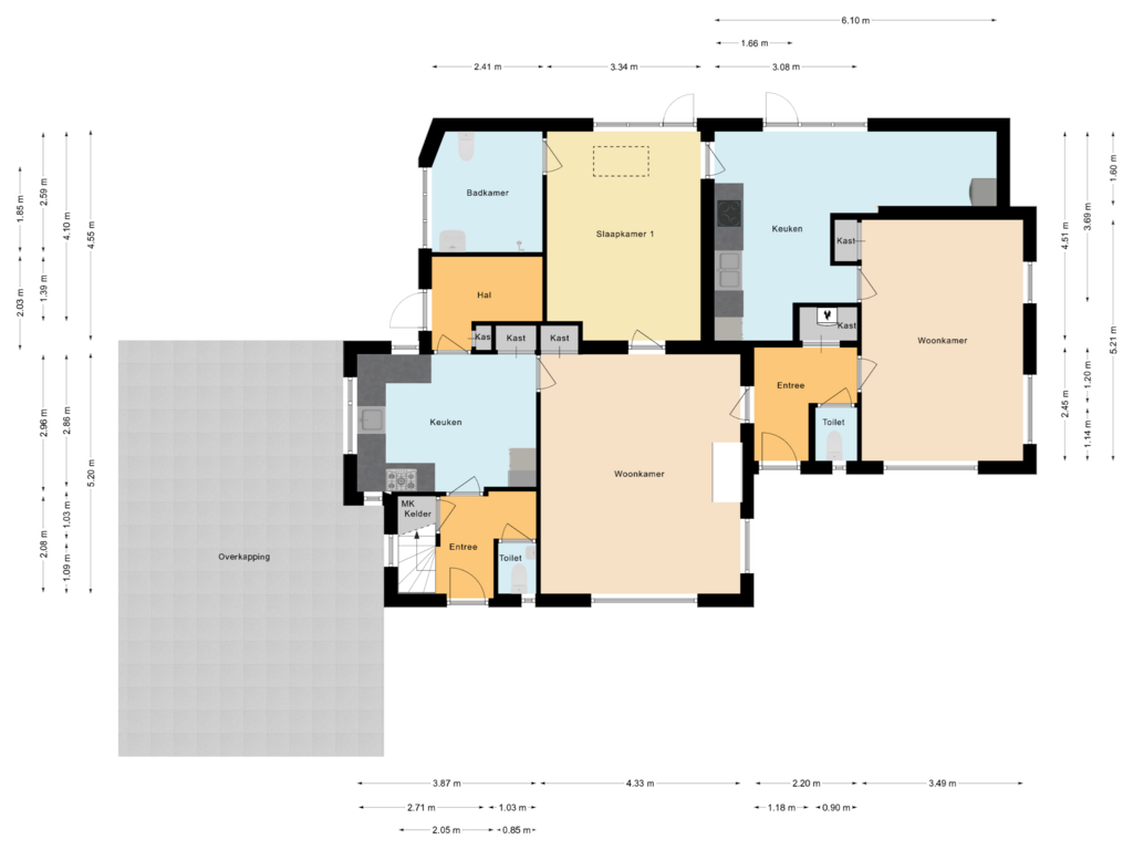 Bekijk plattegrond van Begane Grond van Veerstraat 3