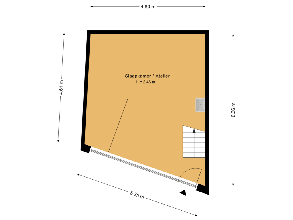 Bekijk plattegrond van Begane grond van Planciusstraat 23-A