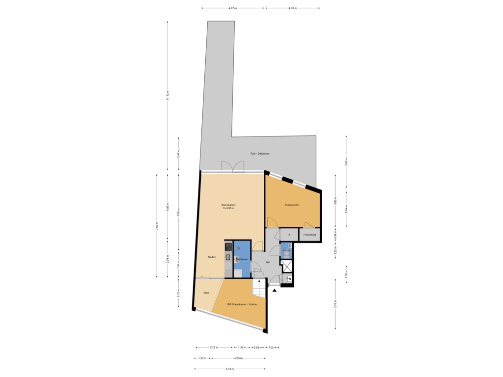 Bekijk plattegrond van Eerste verdieping van Planciusstraat 23-A