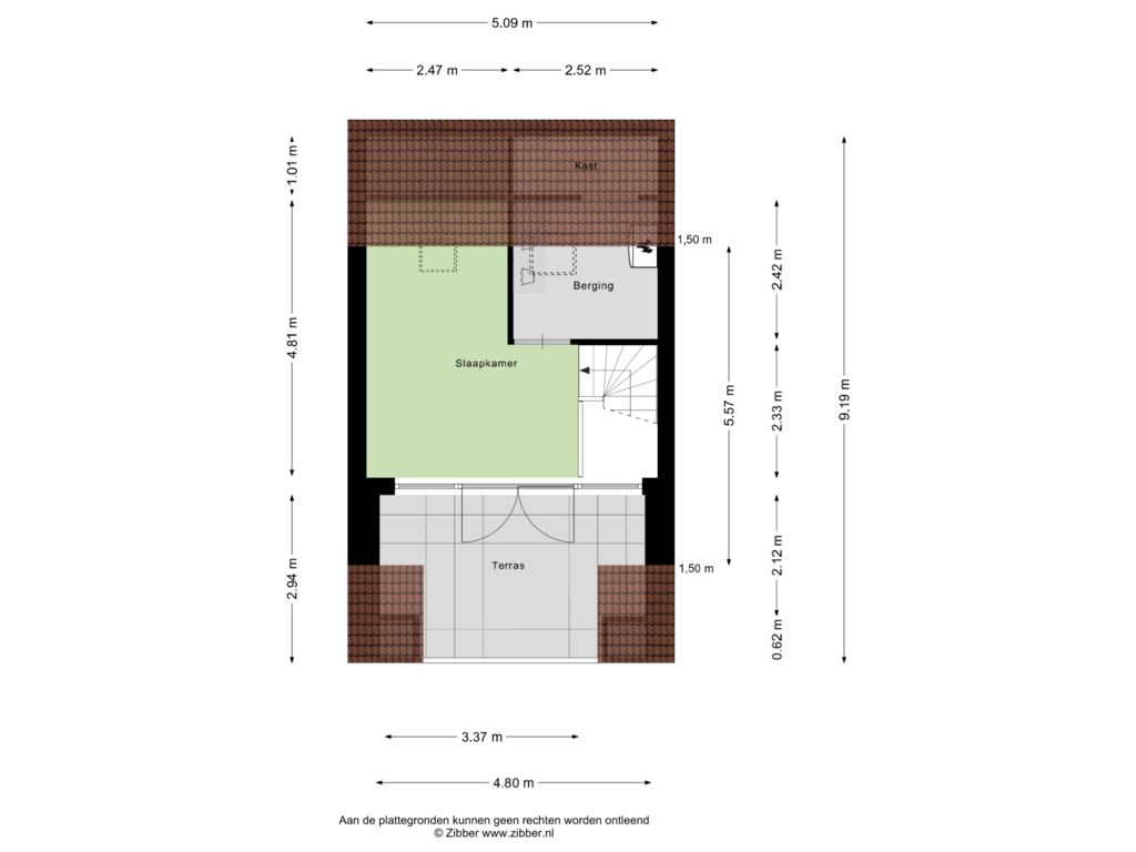 View floorplan of Derde Verdieping of Spoorbaan 19