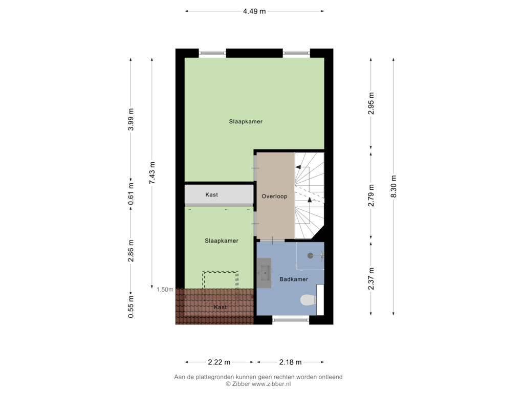 View floorplan of Eerste verdieping of Ceres 76-F