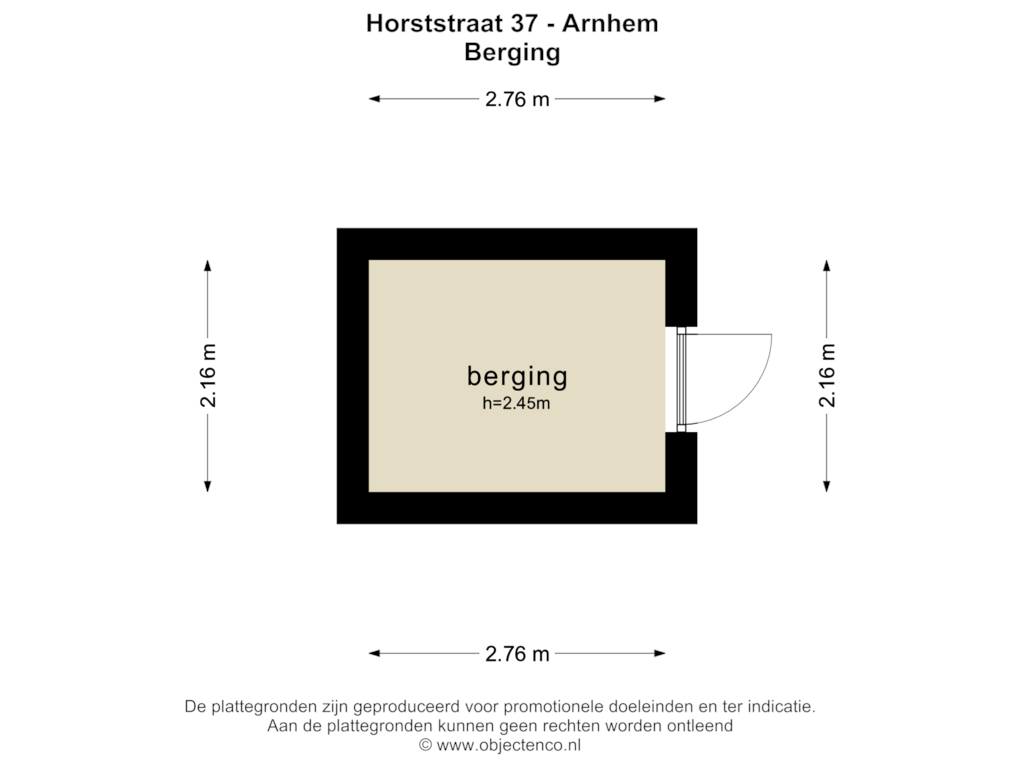 Bekijk plattegrond van BERGING van Horststraat 37