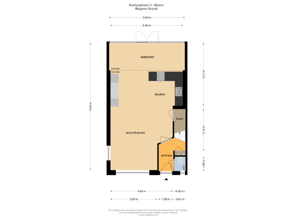 Bekijk plattegrond van BEGANE GROND van Kastanjelaan 3