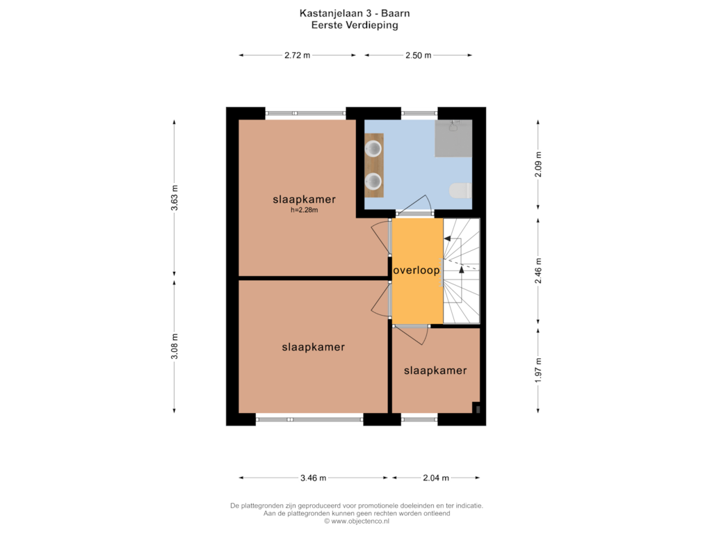 Bekijk plattegrond van EERSTE VERDIEPING van Kastanjelaan 3