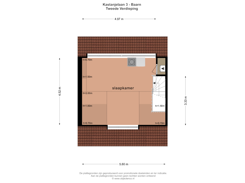 Bekijk plattegrond van TWEEDE VERDIEPING van Kastanjelaan 3