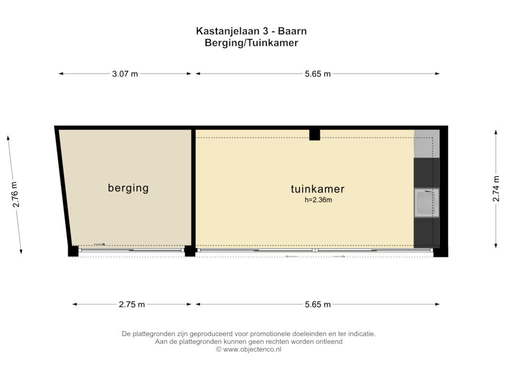 Bekijk plattegrond van BERGING_TUINKAMER van Kastanjelaan 3