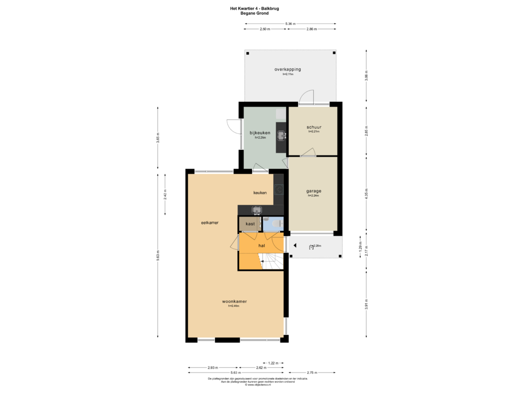 Bekijk plattegrond van BEGANE GROND van Het Kwartier 4