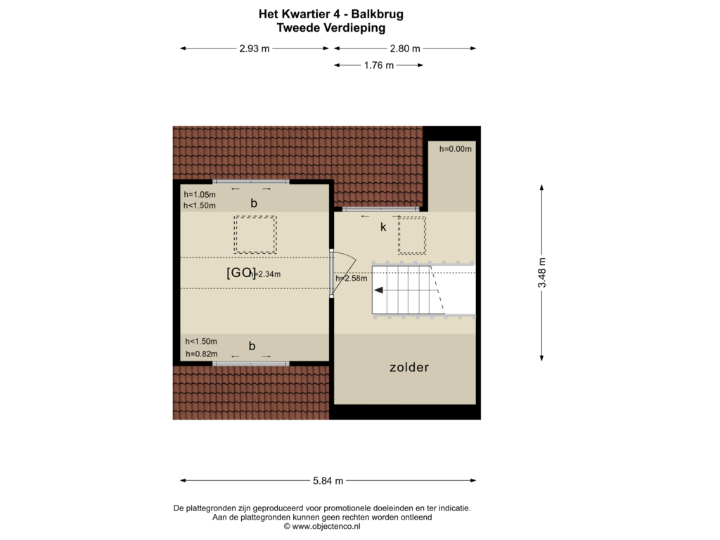 Bekijk plattegrond van TWEEDE VERDIEPING van Het Kwartier 4