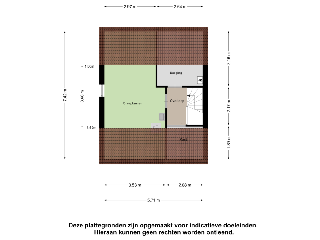 View floorplan of Tweede Verdieping of Elzenstraat 12