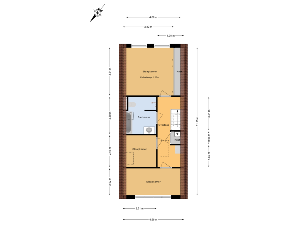 Bekijk plattegrond van 1e Verdieping van Voorstraat 10