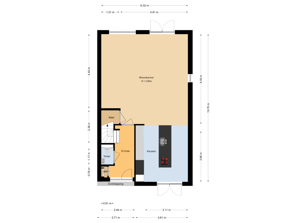 View floorplan of Begane grond of Schiestraat 108