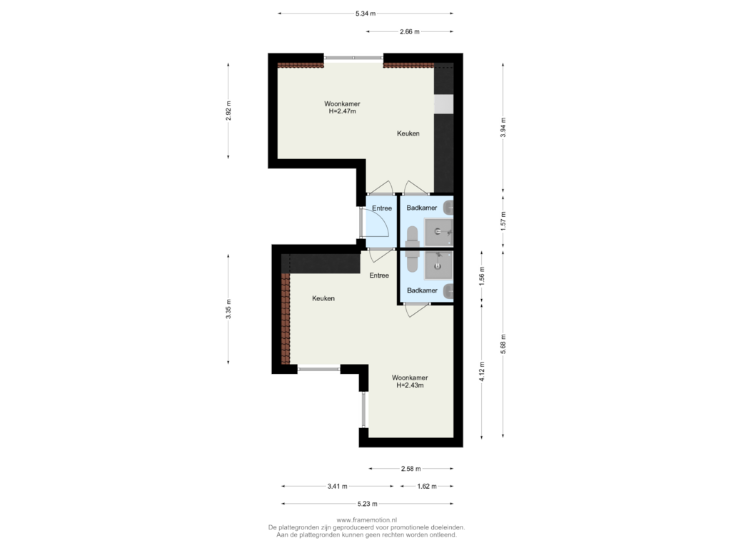 Bekijk plattegrond van Appartement van Saftlevenstraat 44-D