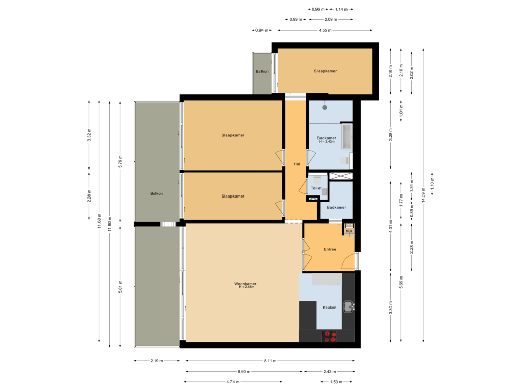 Bekijk plattegrond van Appartement van Marevista 37