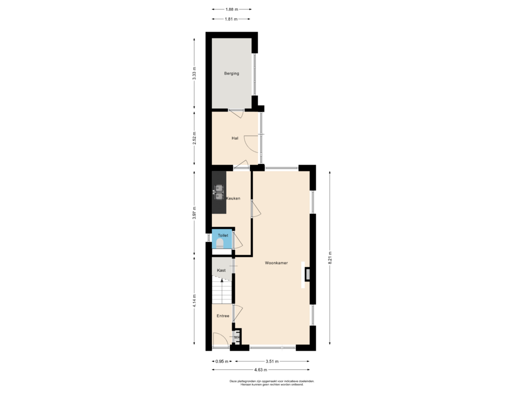 Bekijk plattegrond van Begane grond van Kerkelaan 29