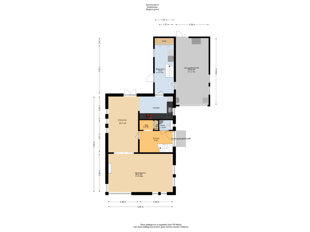 View floorplan of Begane grond of De Kromten 6