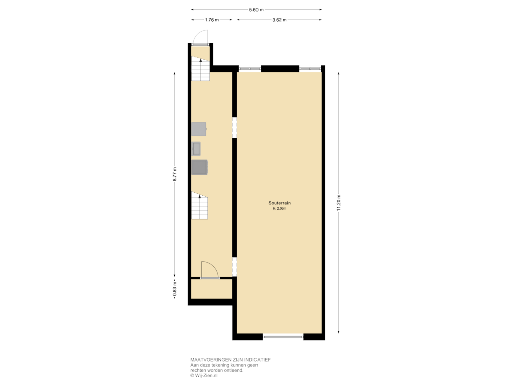 View floorplan of Souterrain of Adrianalaan 116