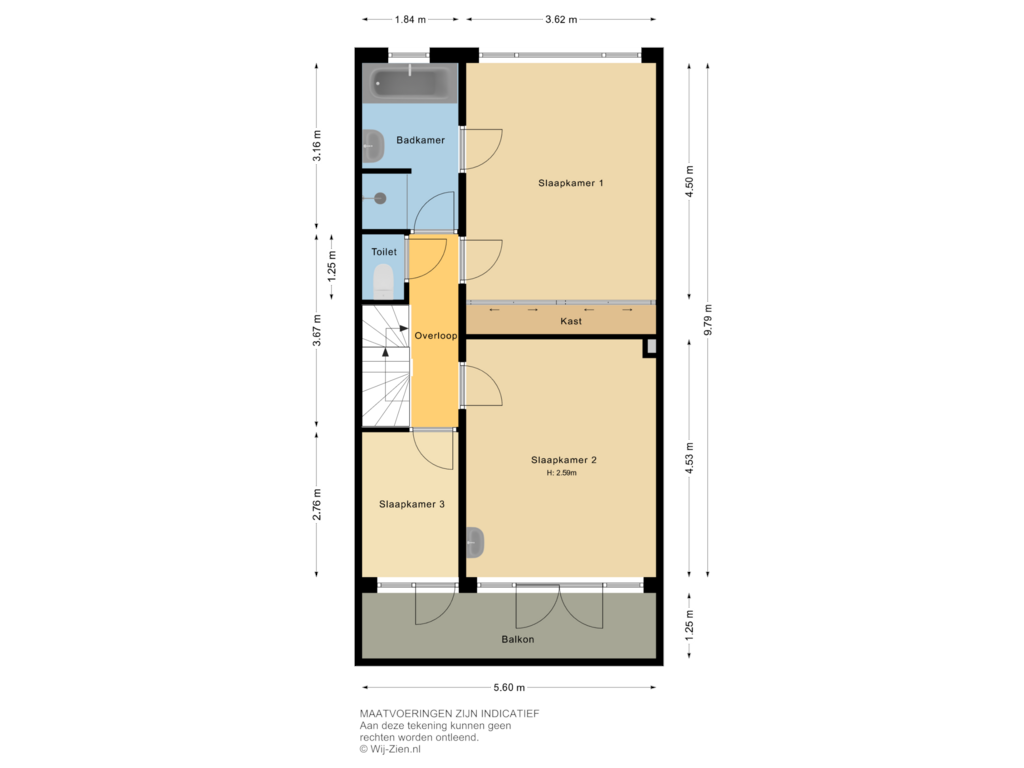 View floorplan of 1e Verdieping of Adrianalaan 116