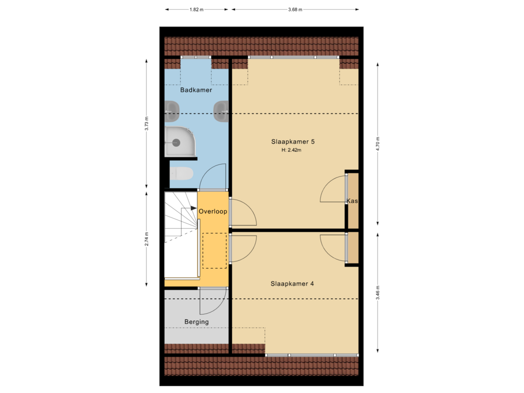 View floorplan of 2e Verdieping of Adrianalaan 116