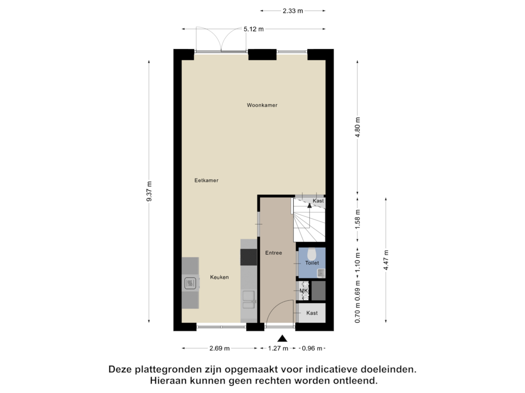 Bekijk plattegrond van Begane grond van Kastanjehout 16-B