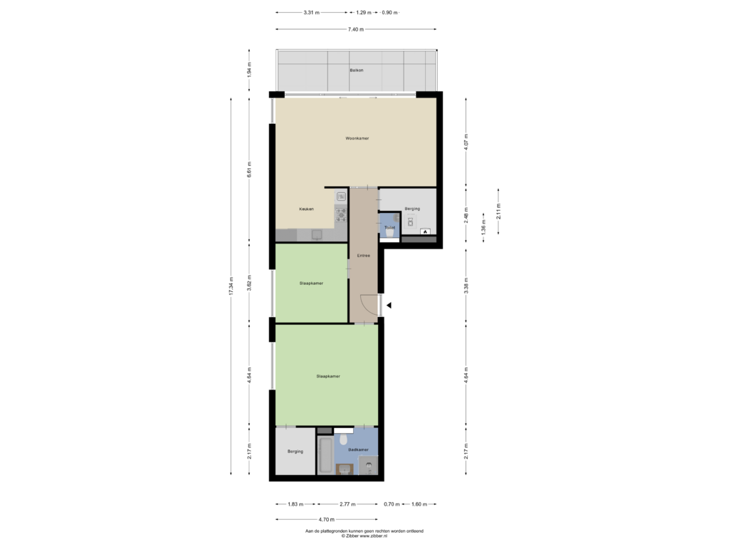 Bekijk plattegrond van Appartement van Kooikerstraat 157