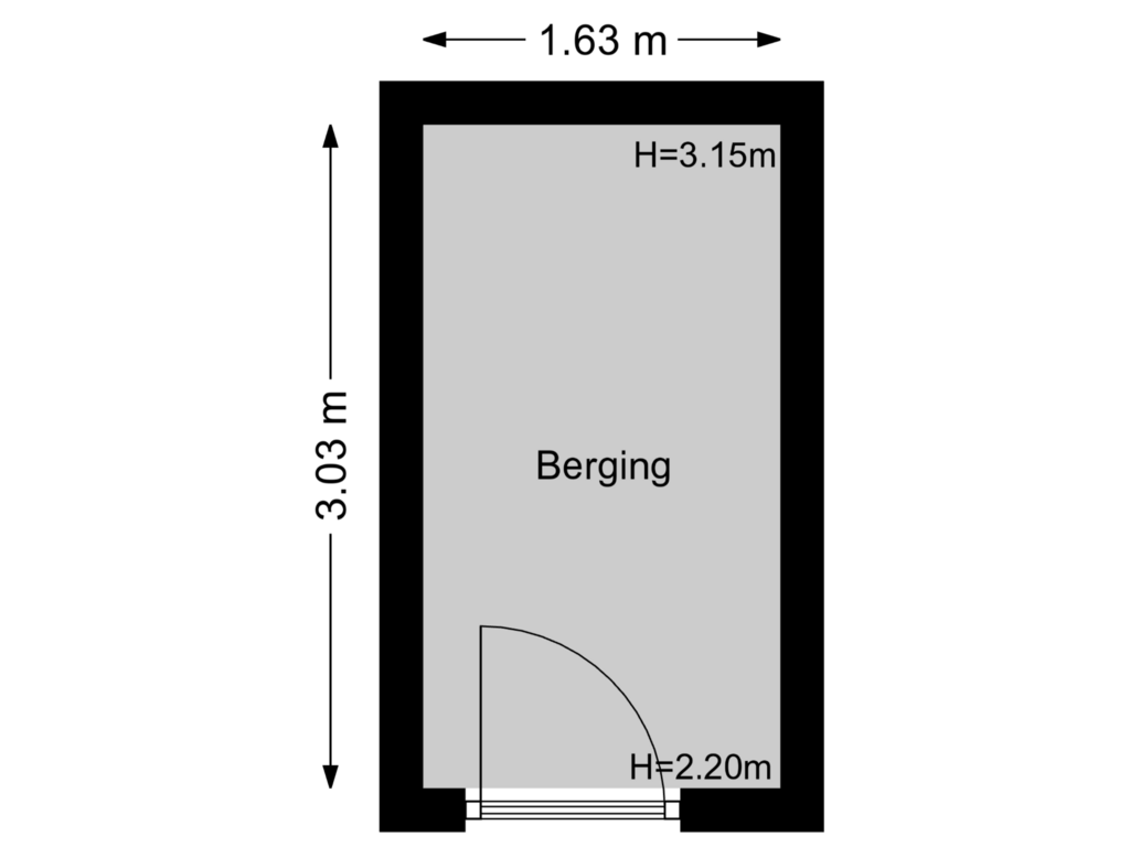 Bekijk plattegrond van Berging van Zuidwal 61