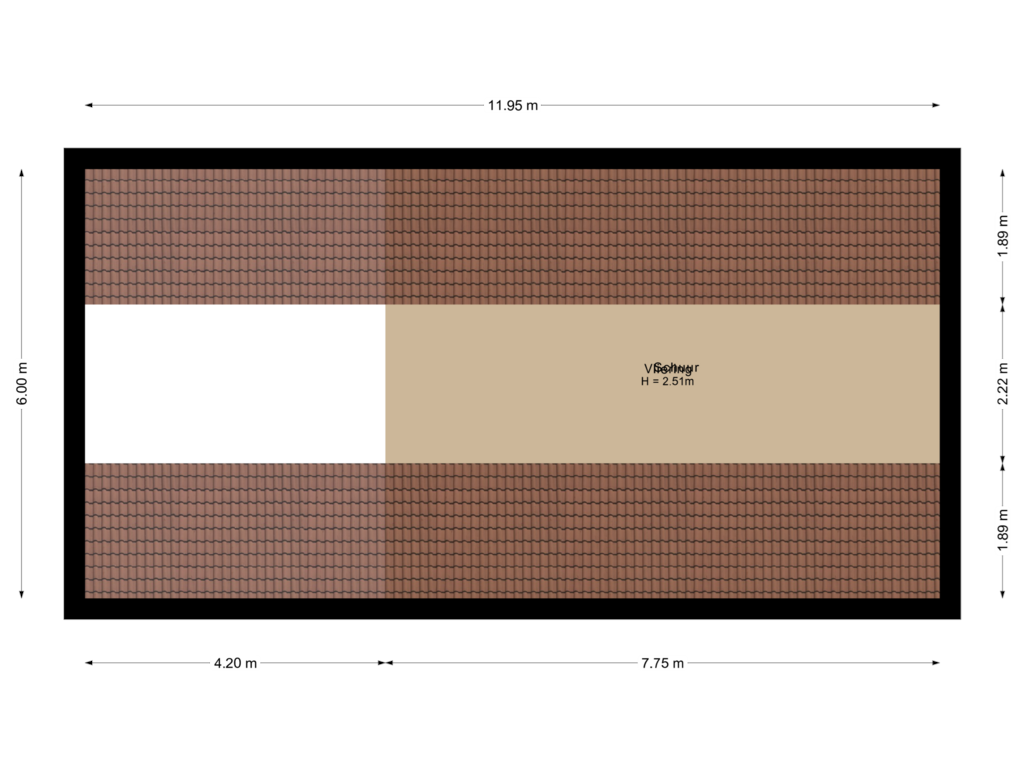 View floorplan of Garage Vliering of Hogestraat 9