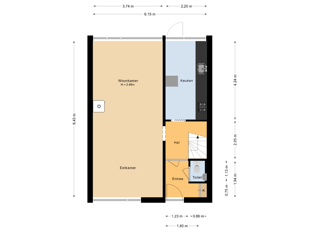 Bekijk plattegrond van Begane grond van Plantage 29