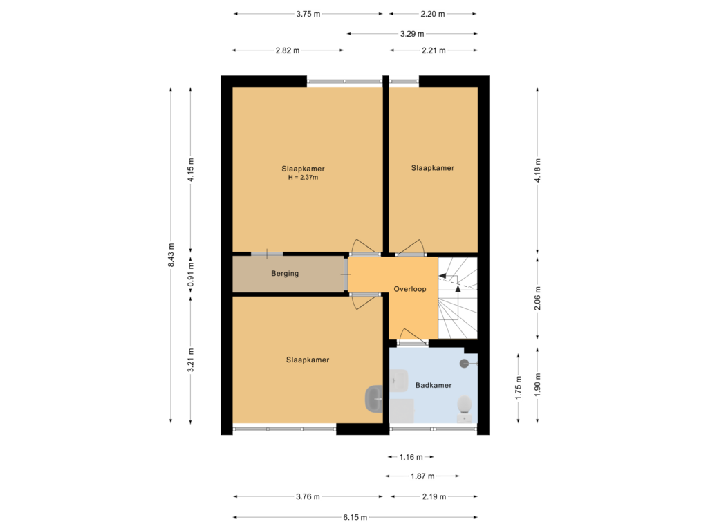 Bekijk plattegrond van Eerste verdieping van Plantage 29