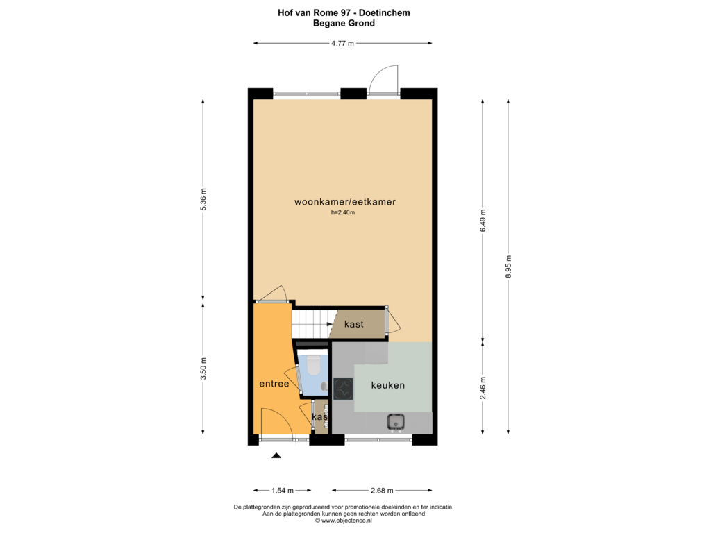 Bekijk plattegrond van BEGANE GROND van Hof van Rome 97