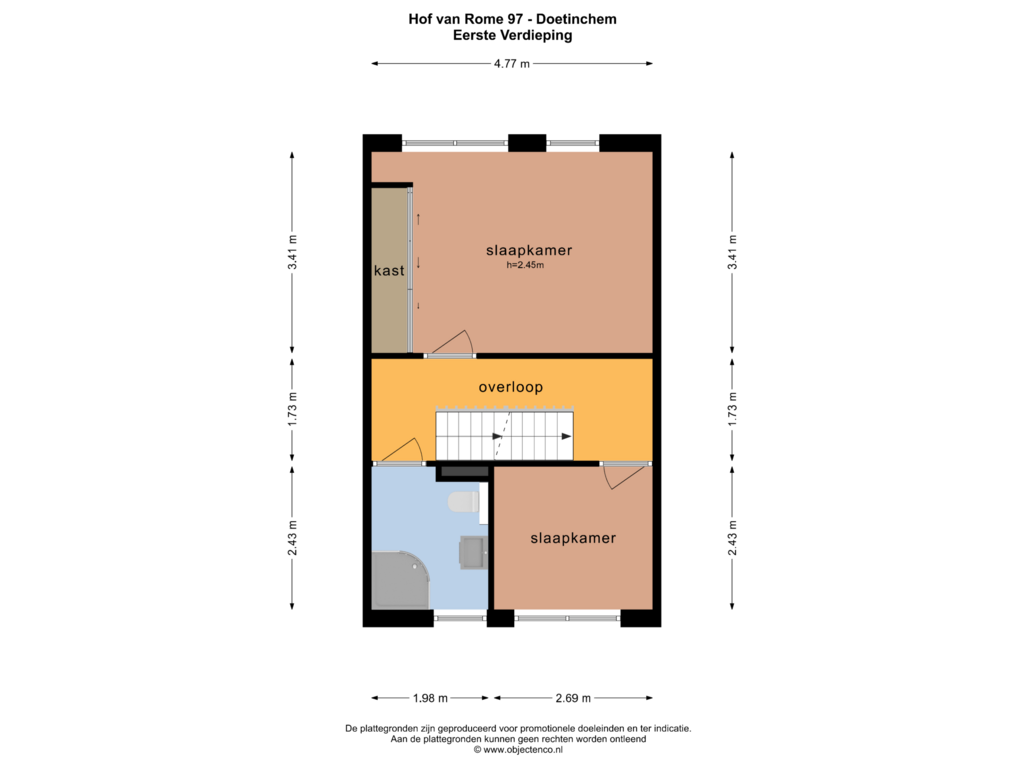 Bekijk plattegrond van EERSTE VERDIEPING van Hof van Rome 97