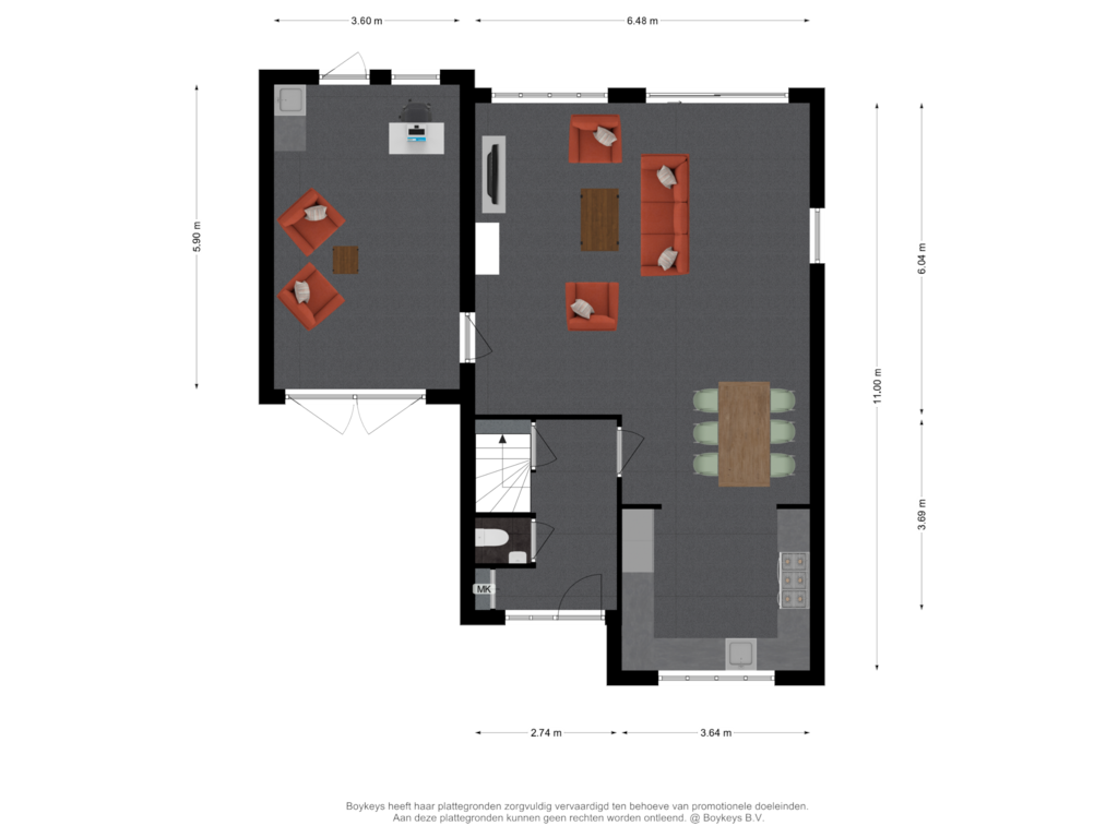 View floorplan of Begane Grond of Hondsroos 10