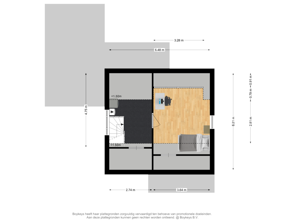 View floorplan of 2e Verdieping of Hondsroos 10