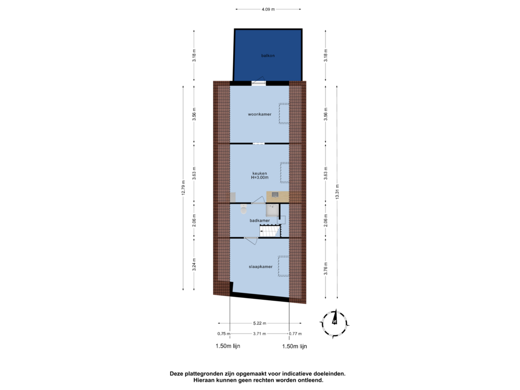 Bekijk plattegrond van Appartement van Westerstraat 11-C