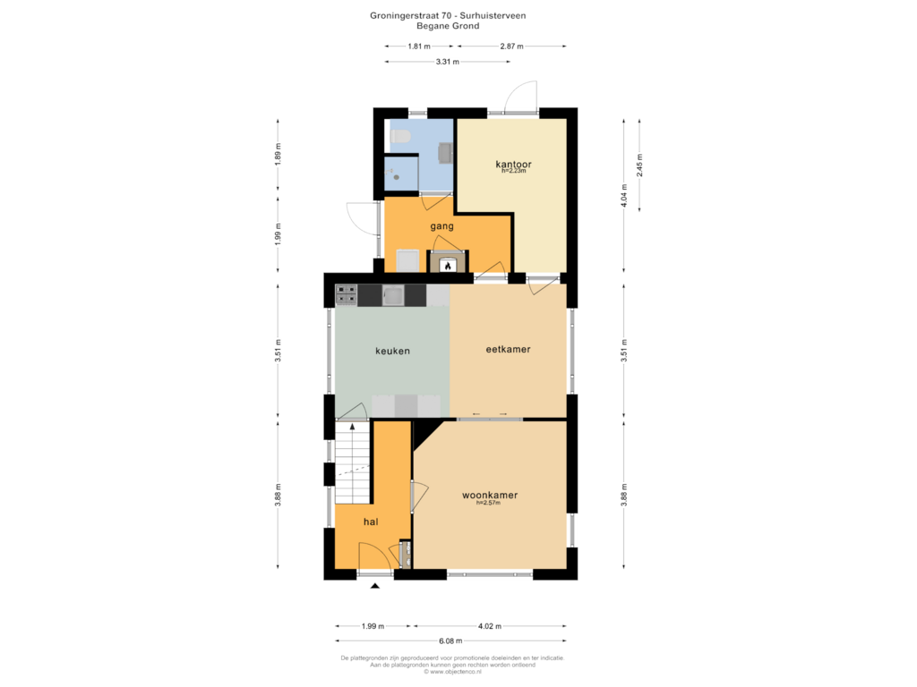 Bekijk plattegrond van BEGANE GROND van Groningerstraat 70