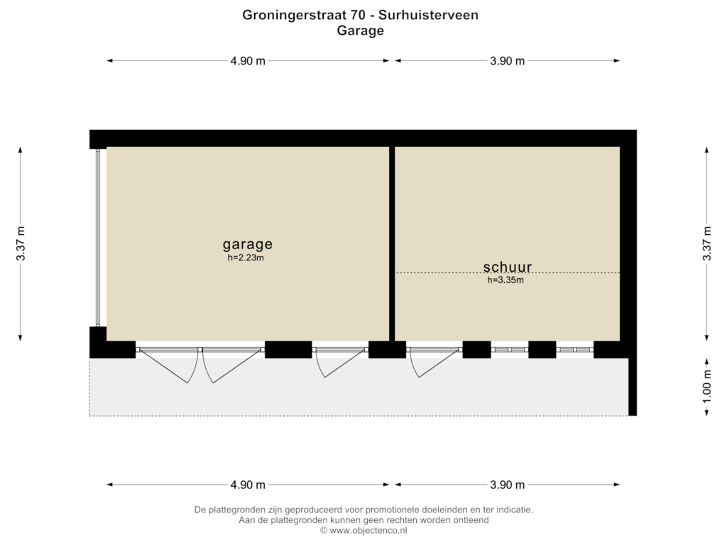 Bekijk plattegrond van GARAGE van Groningerstraat 70