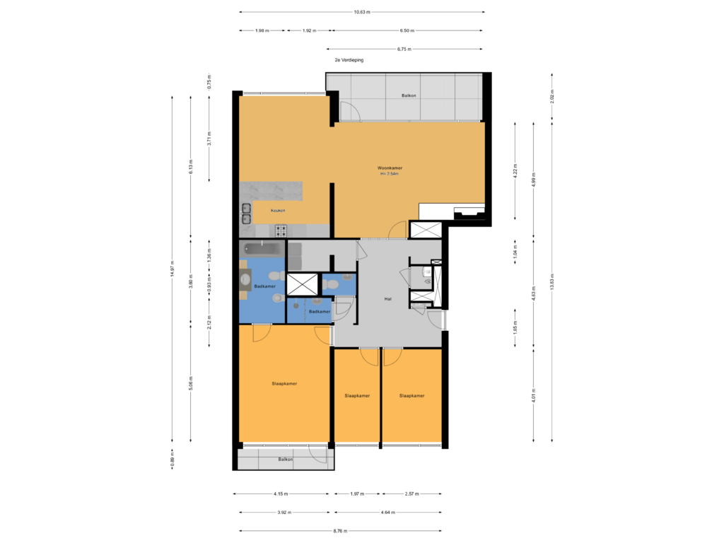 Bekijk plattegrond van 2e Verdieping van Nieuwe Parklaan 30-B