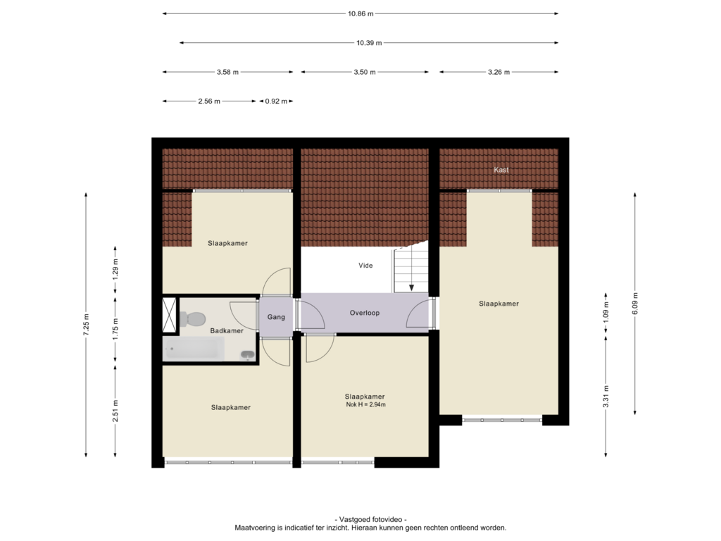 View floorplan of 1e verdieping of Duisterestraat 25