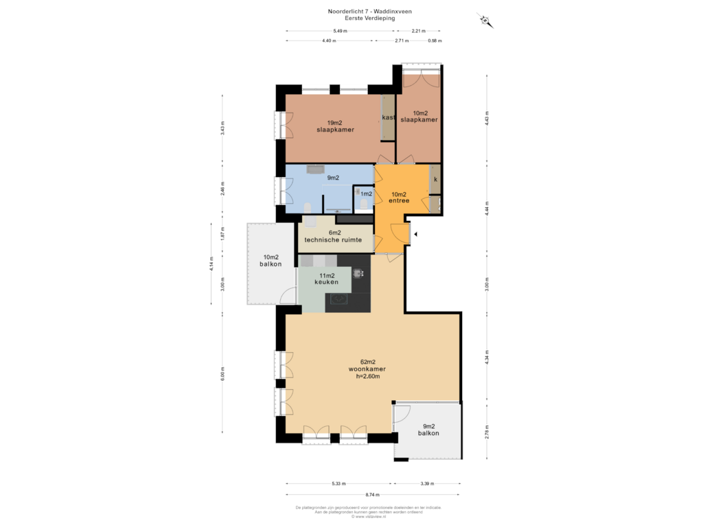 View floorplan of EERSTE VERDIEPING of Noorderlicht 7