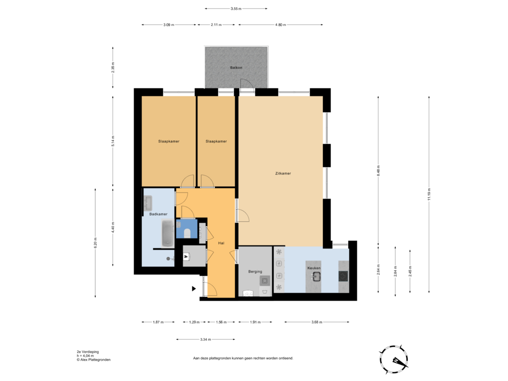 View floorplan of 2e Verdieping of Oostduinlaan 44-A