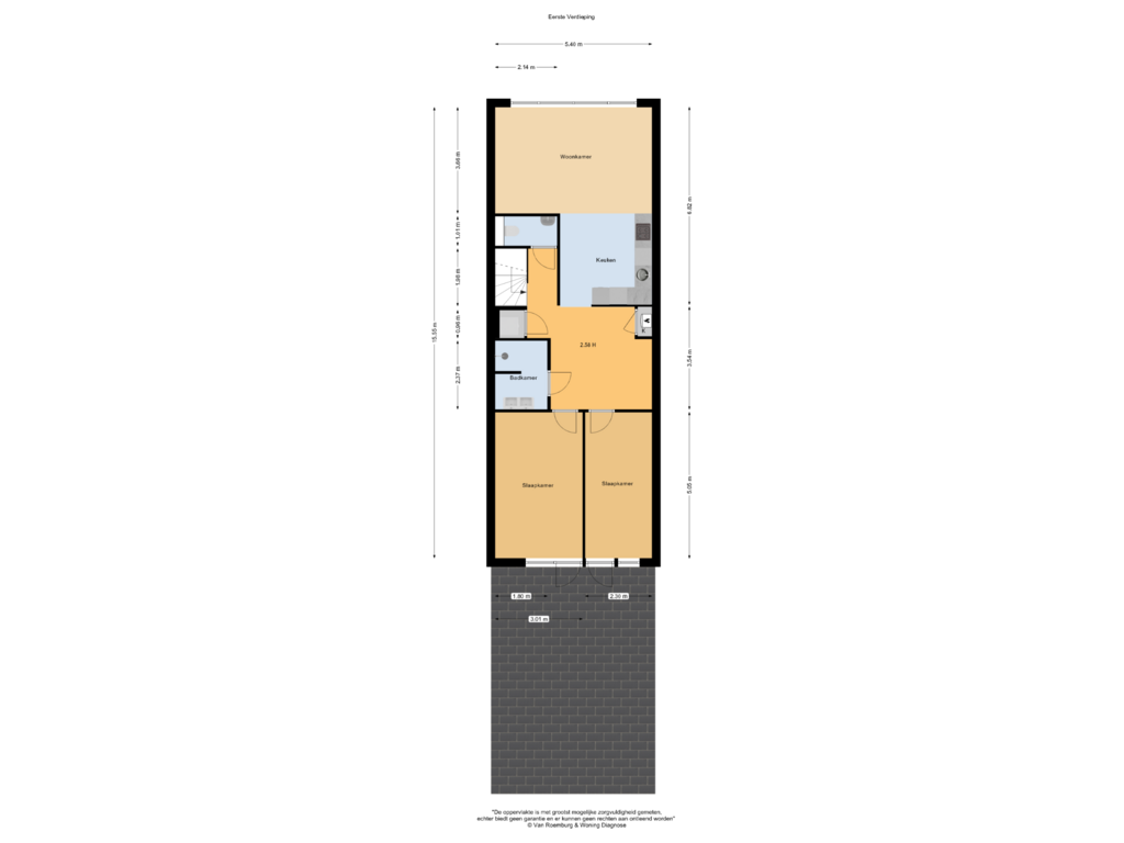 View floorplan of Eerste Verdieping of Jan van Gentstraat 94-A